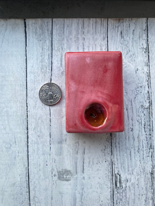 Soap Box Smoking Pipe in Coral Pink Waves