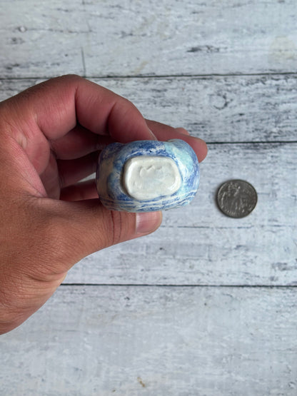 Wheel Thrown Smoking Pipe - Guitarra Azul