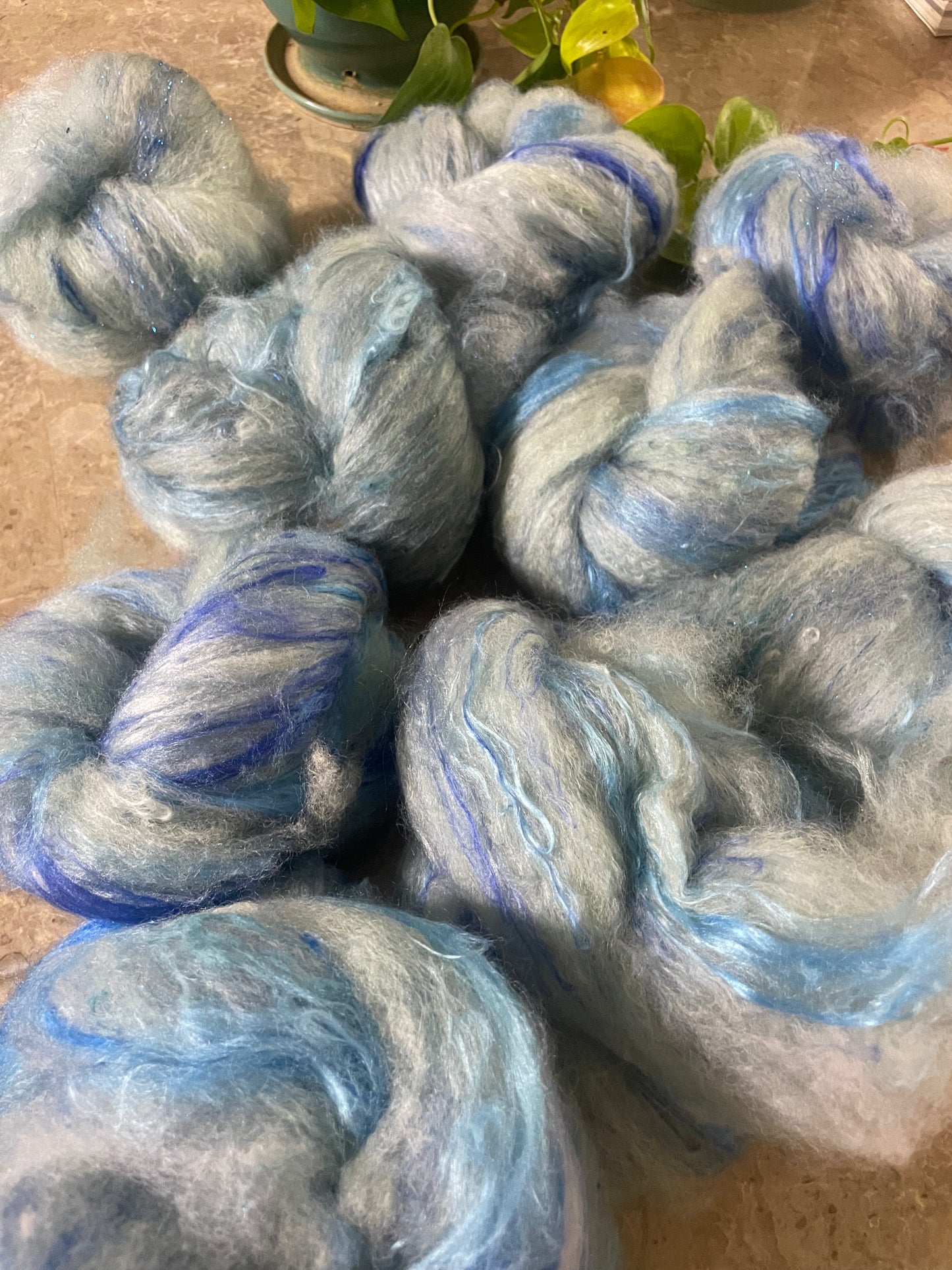 textured art batts in Baby Boy | Finn Bamboo Wool Blend