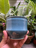 Angular Satin Blue Planter