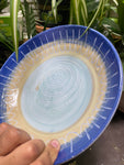 Swirly Blue Shallow Bowl