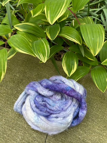 Hand Dyed Bamboo Top Roving, Spinning or Blending - lilac