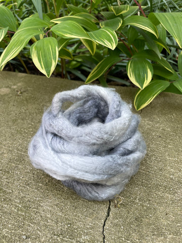 Hand Dyed Bamboo Top Roving, Spinning or Blending - grey