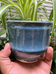 Angular Satin Blue Planter