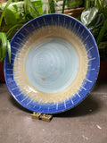 Swirly Blue Shallow Bowl