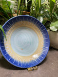 Swirly Blue Shallow Bowl