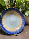 Swirly Blue Shallow Bowl