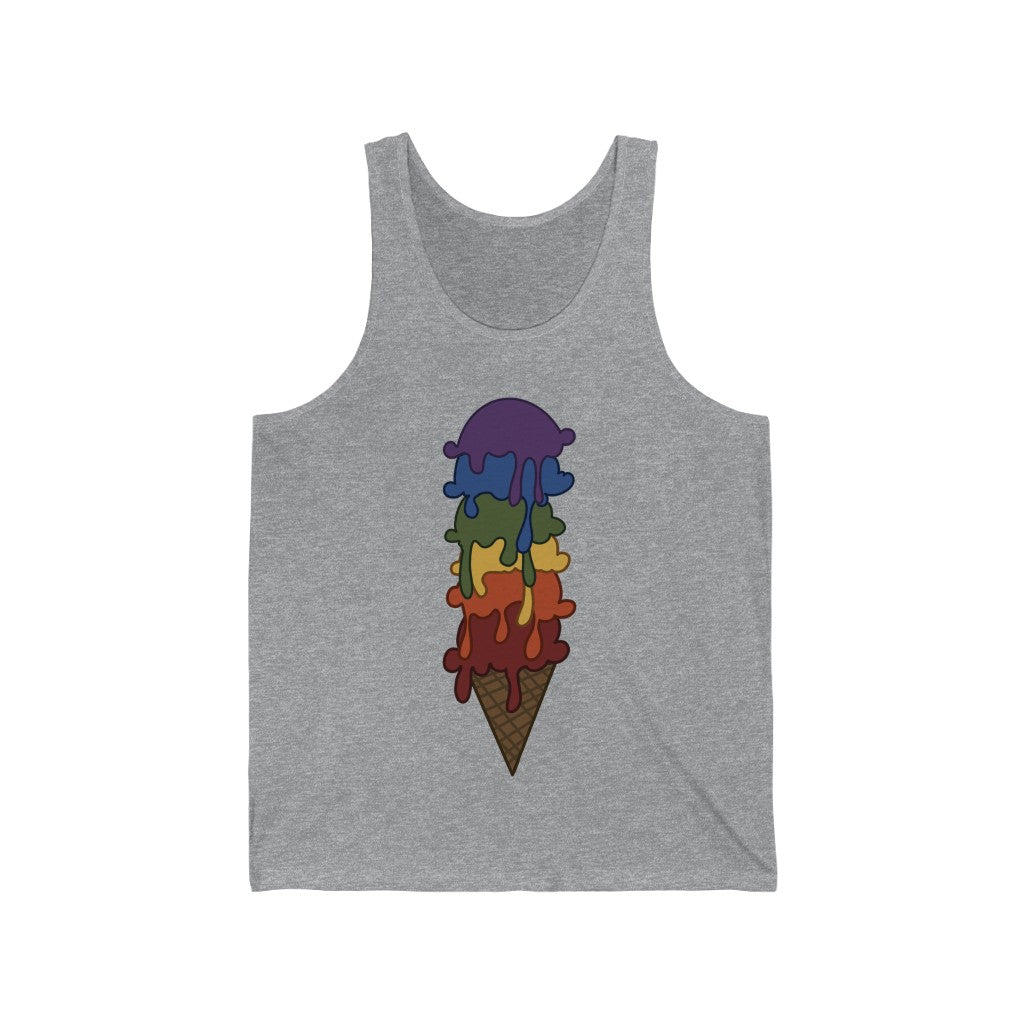 QUEER AND PROUD Melting Ice Cream Unisex Tank Top