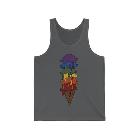 QUEER AND PROUD Melting Ice Cream Unisex Tank Top