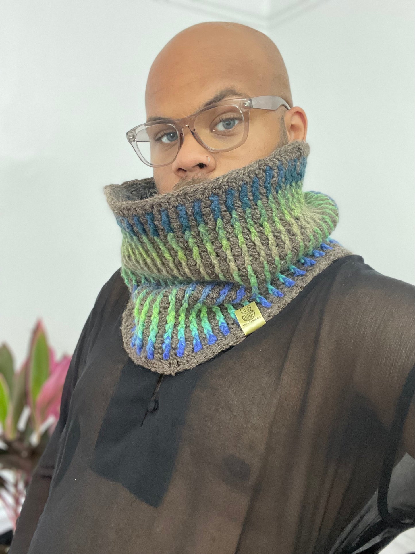 Earth Toned Ribbed Cowl