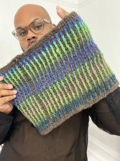 Earth Toned Ribbed Cowl